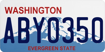 WA license plate ABY0350