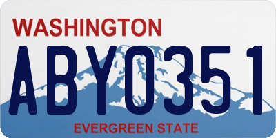WA license plate ABY0351