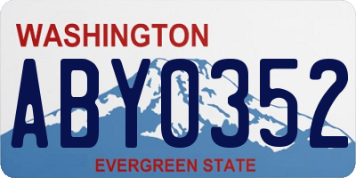 WA license plate ABY0352