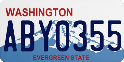 WA license plate ABY0355