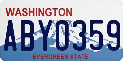 WA license plate ABY0359