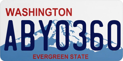 WA license plate ABY0360