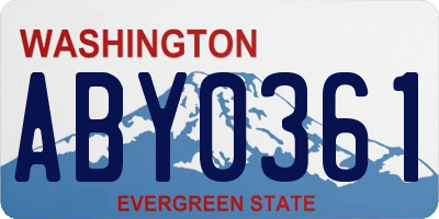 WA license plate ABY0361