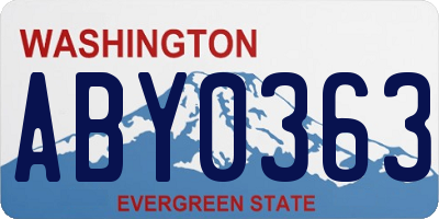 WA license plate ABY0363