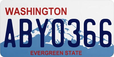 WA license plate ABY0366