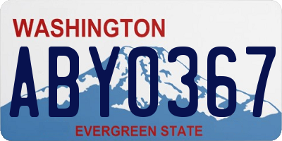 WA license plate ABY0367