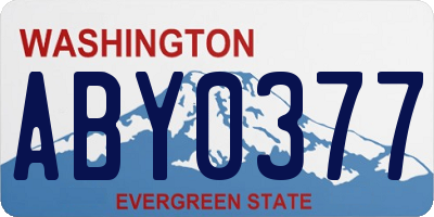 WA license plate ABY0377