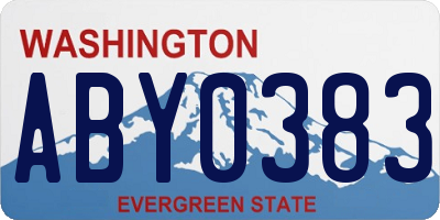 WA license plate ABY0383