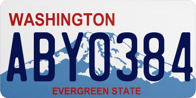 WA license plate ABY0384