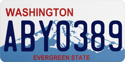 WA license plate ABY0389