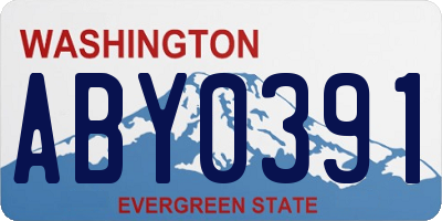 WA license plate ABY0391