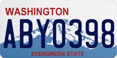 WA license plate ABY0398