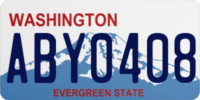 WA license plate ABY0408