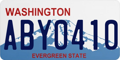 WA license plate ABY0410