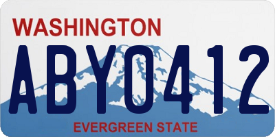 WA license plate ABY0412