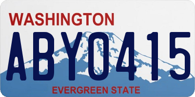 WA license plate ABY0415