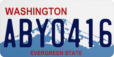 WA license plate ABY0416