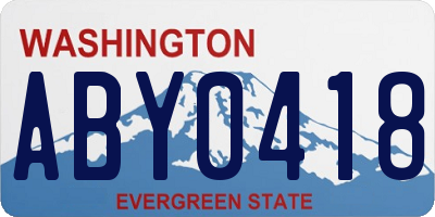 WA license plate ABY0418