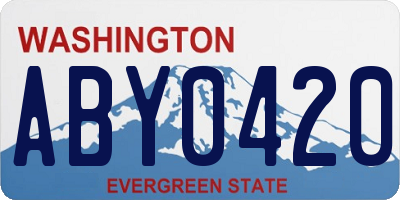 WA license plate ABY0420