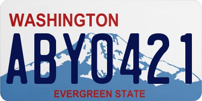 WA license plate ABY0421