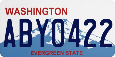 WA license plate ABY0422