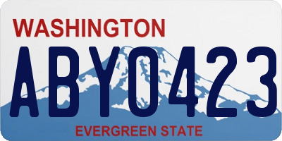 WA license plate ABY0423