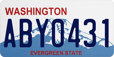 WA license plate ABY0431