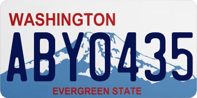 WA license plate ABY0435