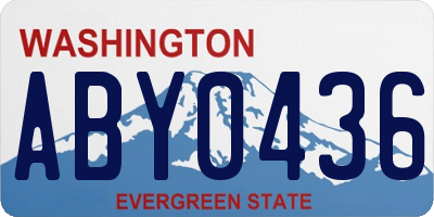 WA license plate ABY0436