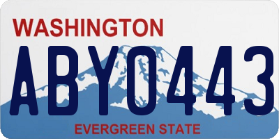 WA license plate ABY0443