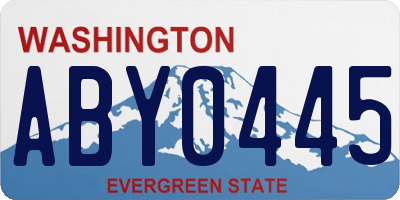 WA license plate ABY0445