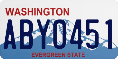 WA license plate ABY0451