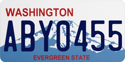 WA license plate ABY0455