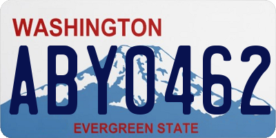 WA license plate ABY0462