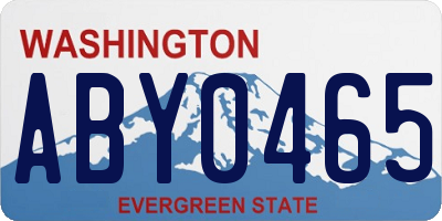 WA license plate ABY0465
