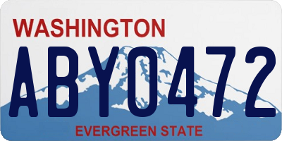 WA license plate ABY0472