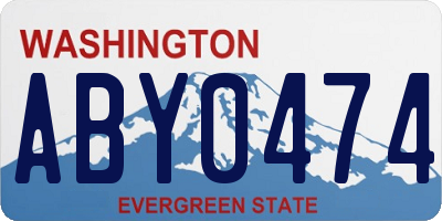 WA license plate ABY0474