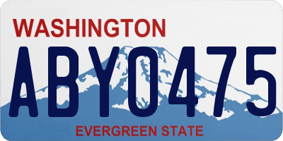 WA license plate ABY0475