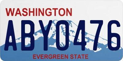 WA license plate ABY0476