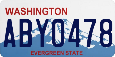 WA license plate ABY0478