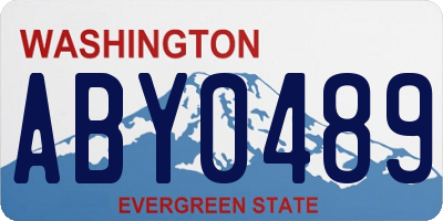 WA license plate ABY0489