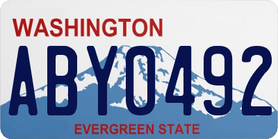 WA license plate ABY0492