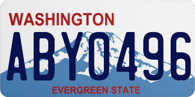 WA license plate ABY0496