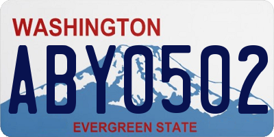 WA license plate ABY0502