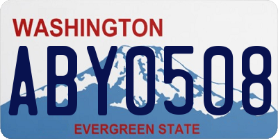 WA license plate ABY0508