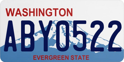 WA license plate ABY0522