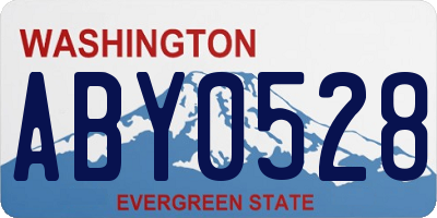WA license plate ABY0528
