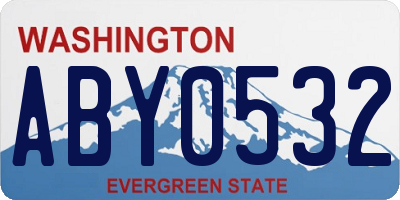 WA license plate ABY0532