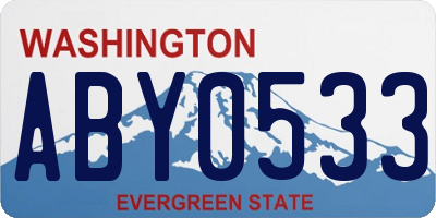 WA license plate ABY0533