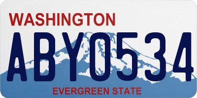 WA license plate ABY0534